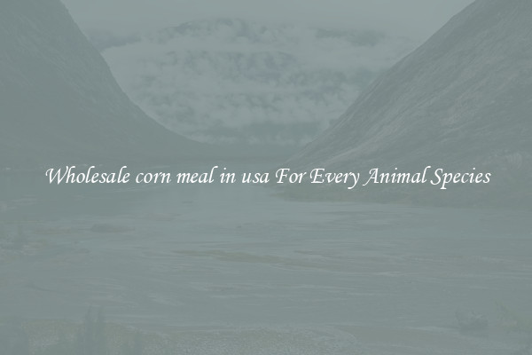 Wholesale corn meal in usa For Every Animal Species