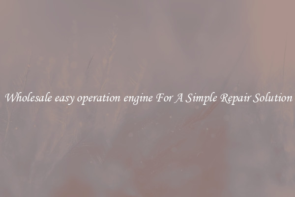 Wholesale easy operation engine For A Simple Repair Solution