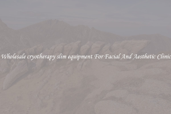 Buy Wholesale cryotherapy slim equipment For Facial And Aesthetic Clinic Use