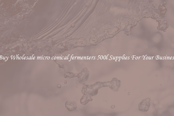 Buy Wholesale micro conical fermenters 500l Supplies For Your Business