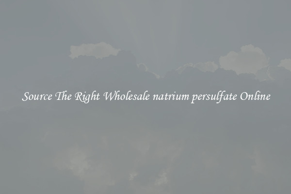 Source The Right Wholesale natrium persulfate Online