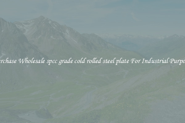 Purchase Wholesale spcc grade cold rolled steel plate For Industrial Purposes