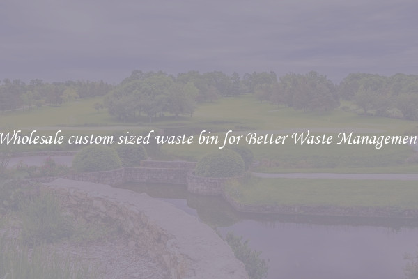 Wholesale custom sized waste bin for Better Waste Management