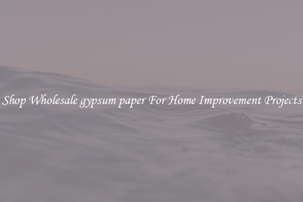 Shop Wholesale gypsum paper For Home Improvement Projects