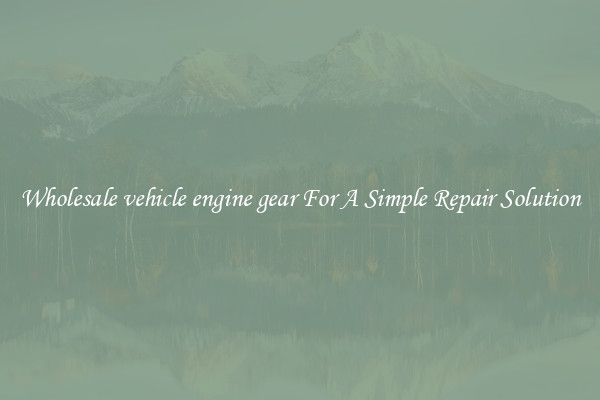 Wholesale vehicle engine gear For A Simple Repair Solution