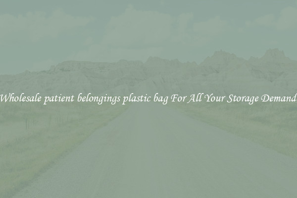 Wholesale patient belongings plastic bag For All Your Storage Demands
