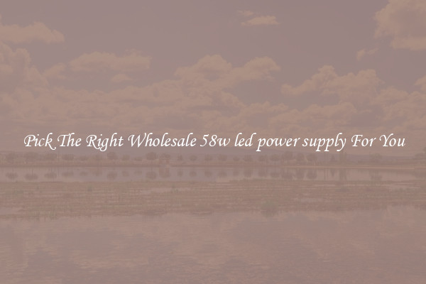 Pick The Right Wholesale 58w led power supply For You